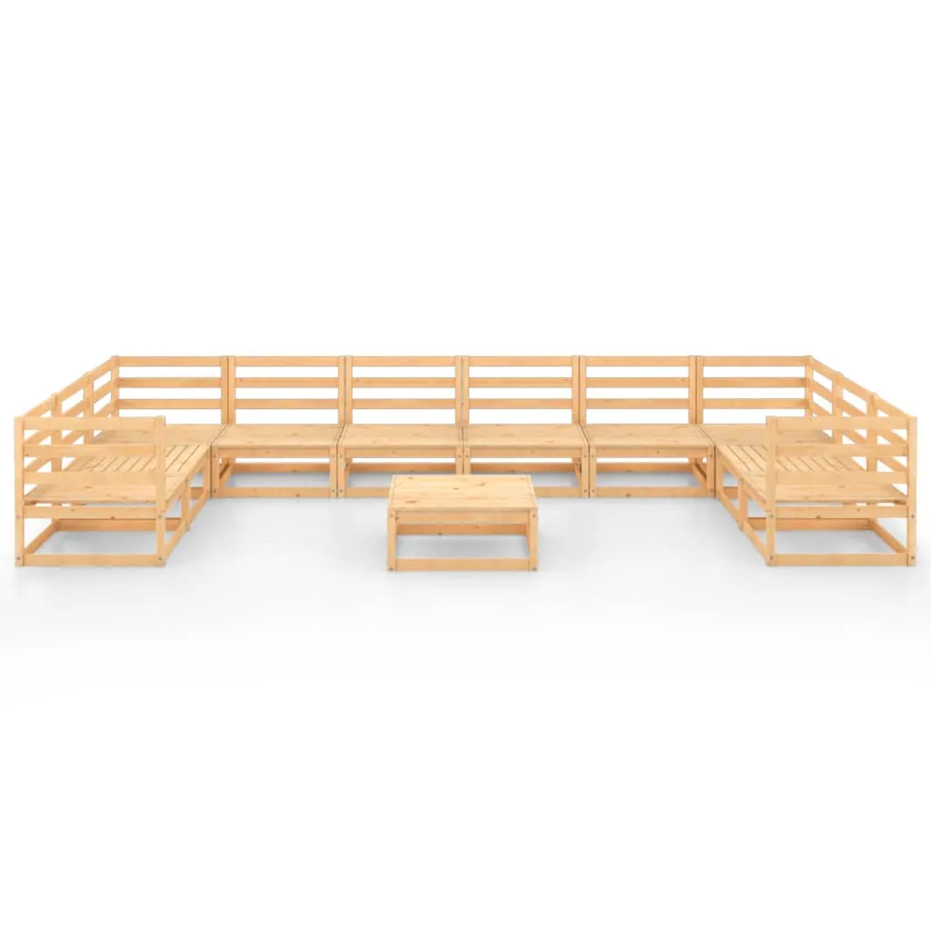 11 Piece Garden Lounge Set Solid Pinewood