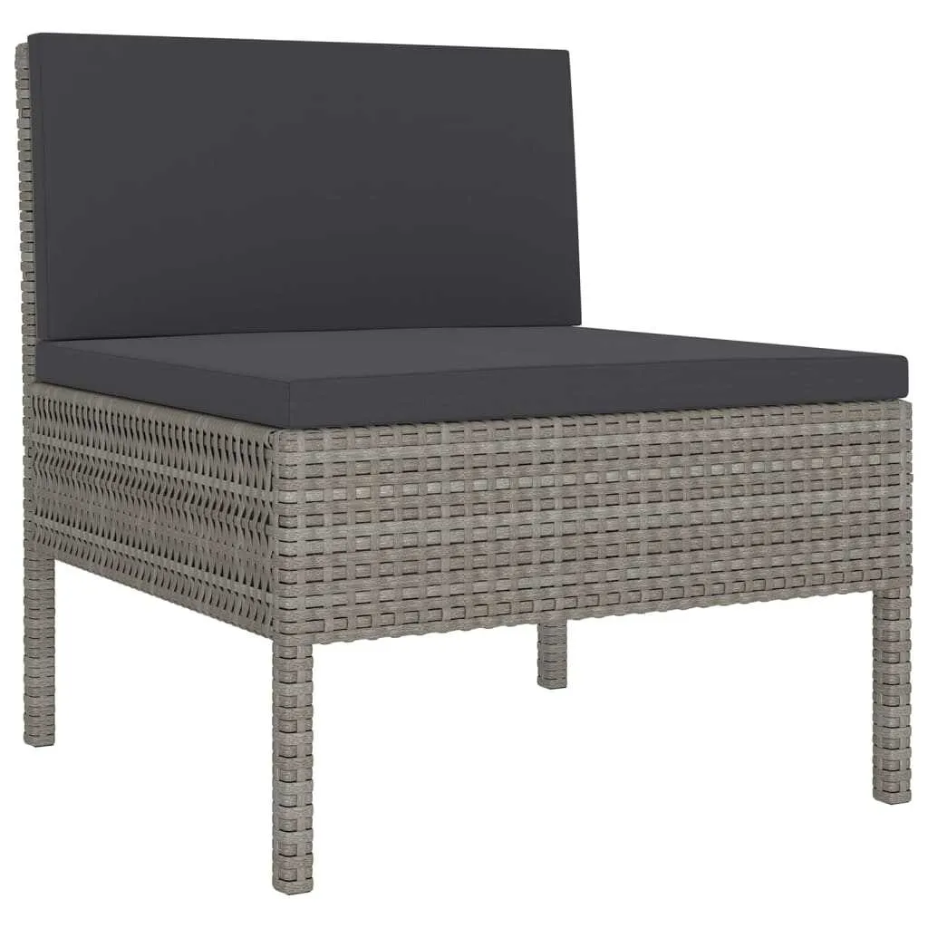 12 Piece Garden Lounge Set with Cushions Poly Rattan Grey