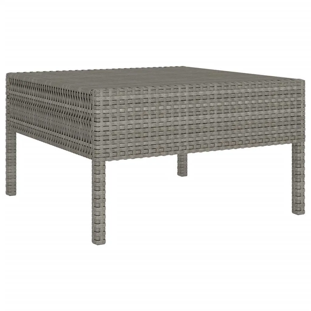 12 Piece Garden Lounge Set with Cushions Poly Rattan Grey