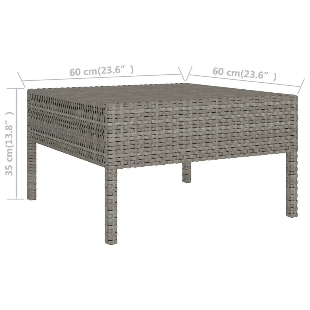 12 Piece Garden Lounge Set with Cushions Poly Rattan Grey