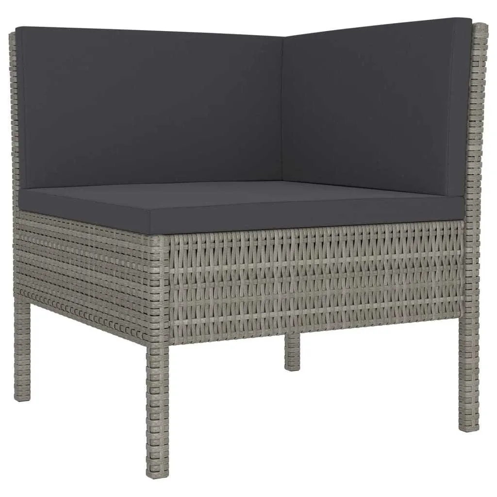 12 Piece Garden Lounge Set with Cushions Poly Rattan Grey