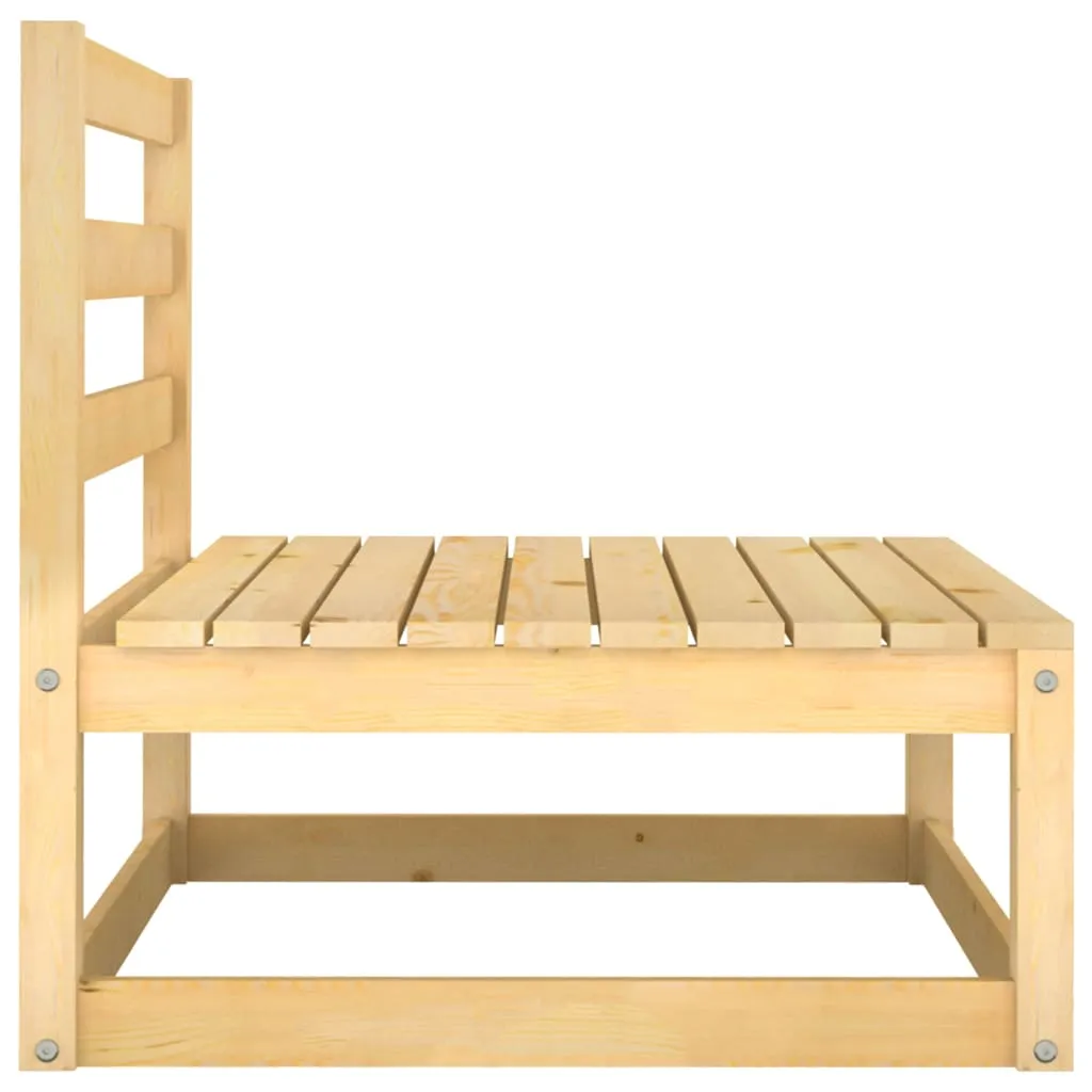 2 Piece Patio Lounge Set with Cushions Solid Wood Pine