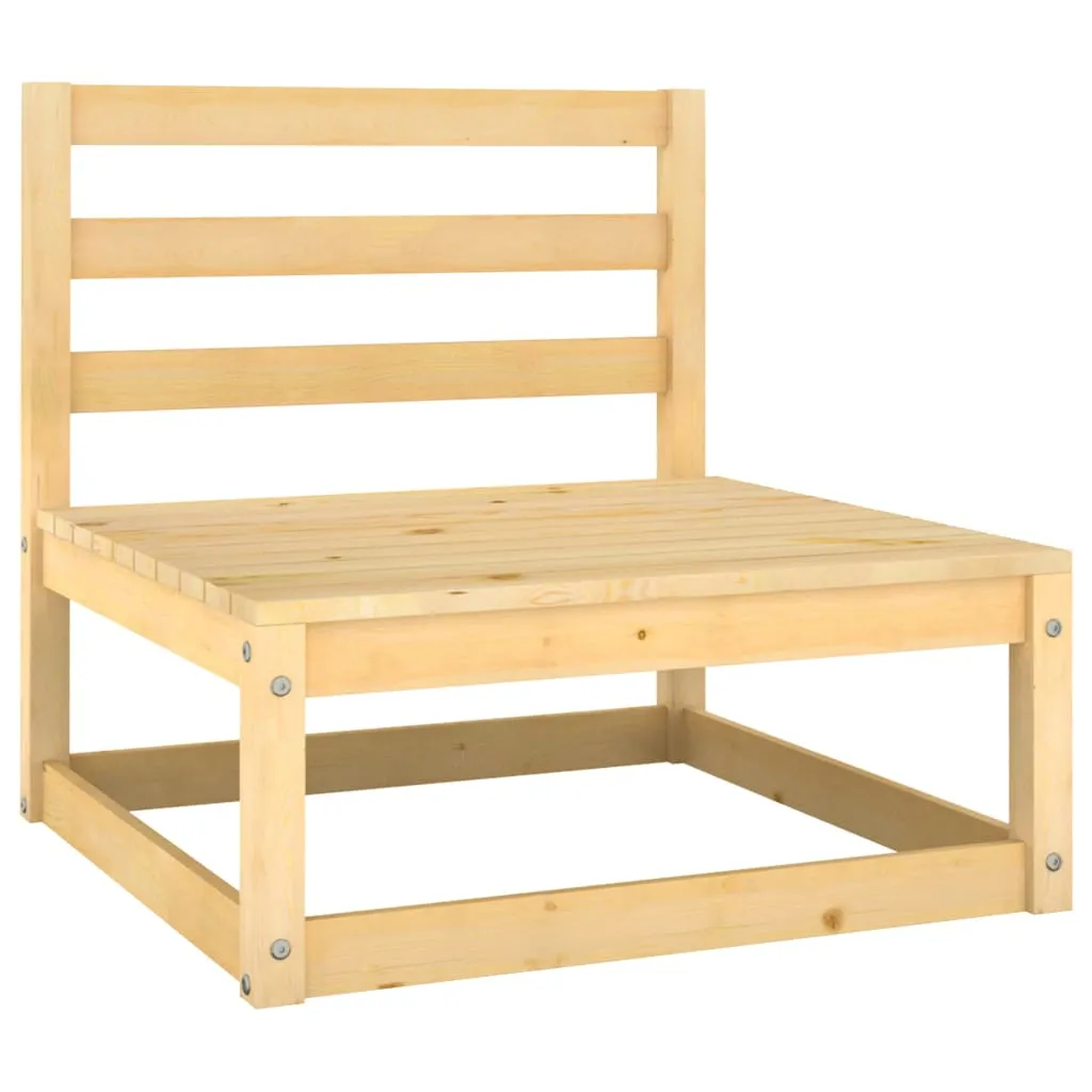 2 Piece Patio Lounge Set with Cushions Solid Wood Pine