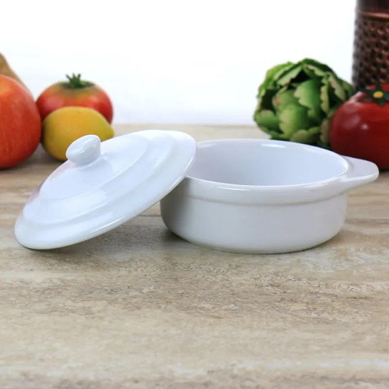 2Pcs 1400Ml  950Ml Ceramic Pot With Lid