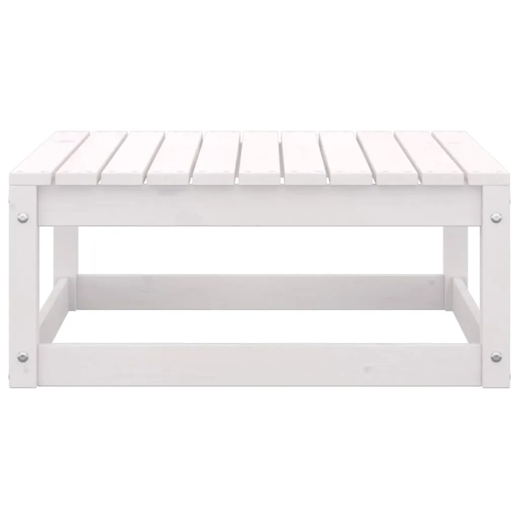3 Piece Garden Lounge Set with Cushions White Solid Pinewood