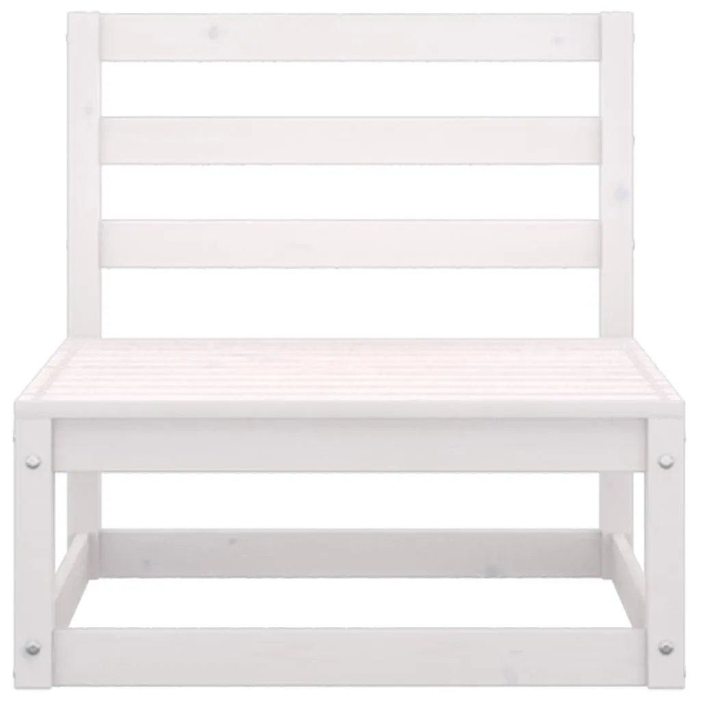 3 Piece Garden Lounge Set with Cushions White Solid Pinewood