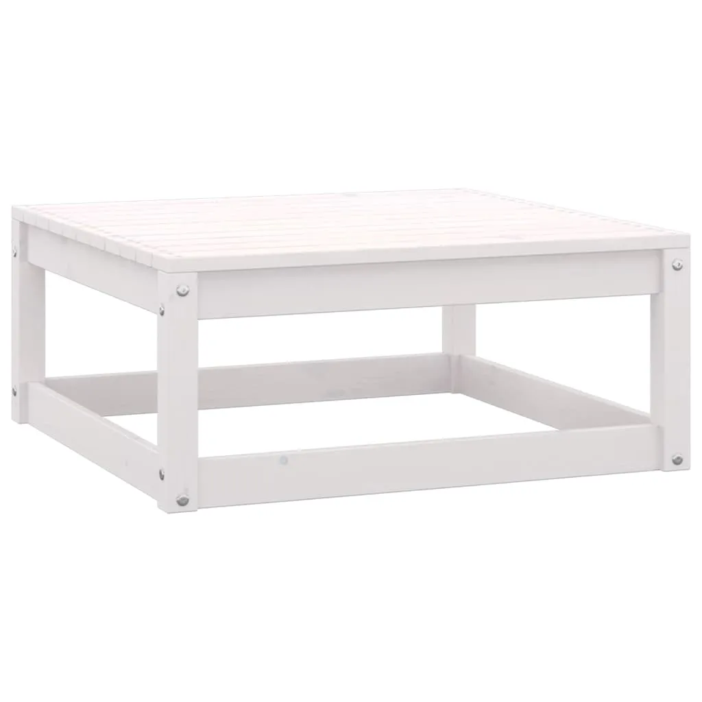 3 Piece Patio Lounge Set with Cushions White Solid Wood Pine