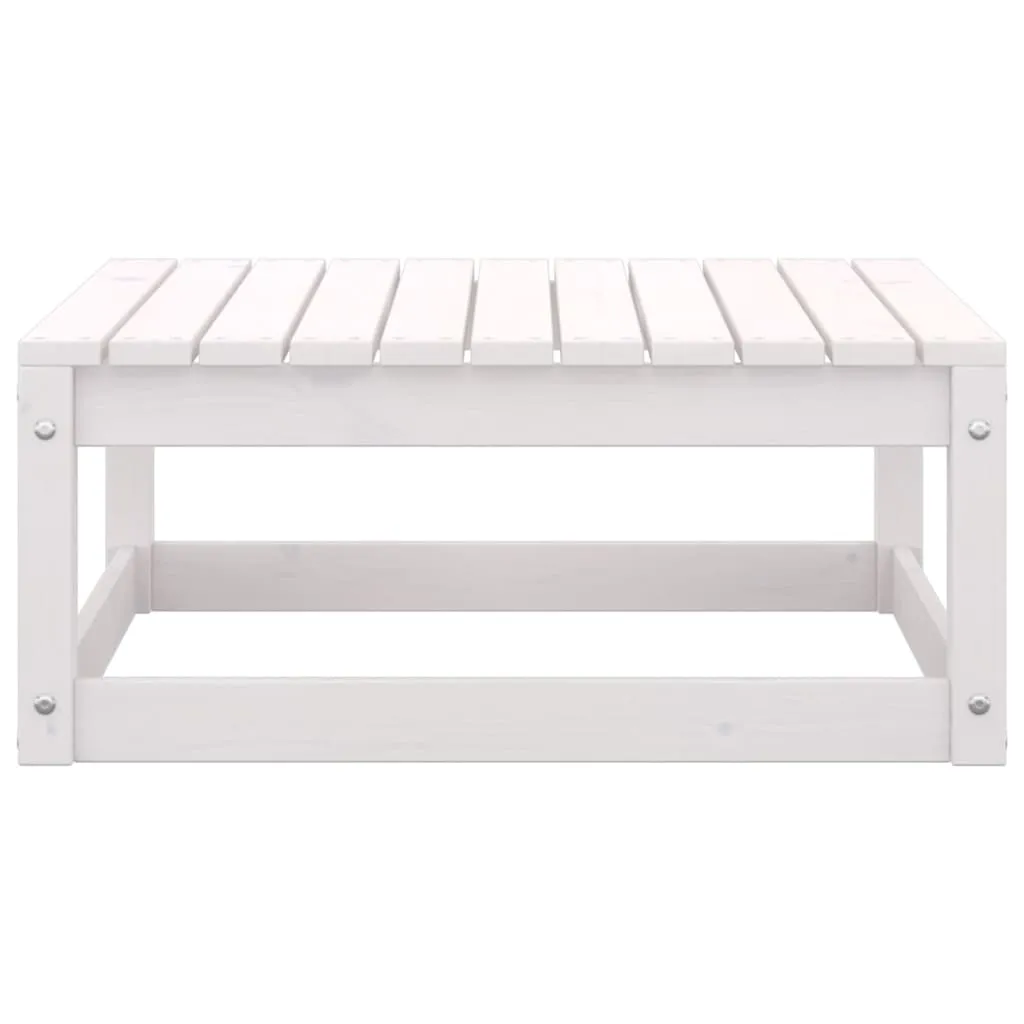 3 Piece Patio Lounge Set with Cushions White Solid Wood Pine