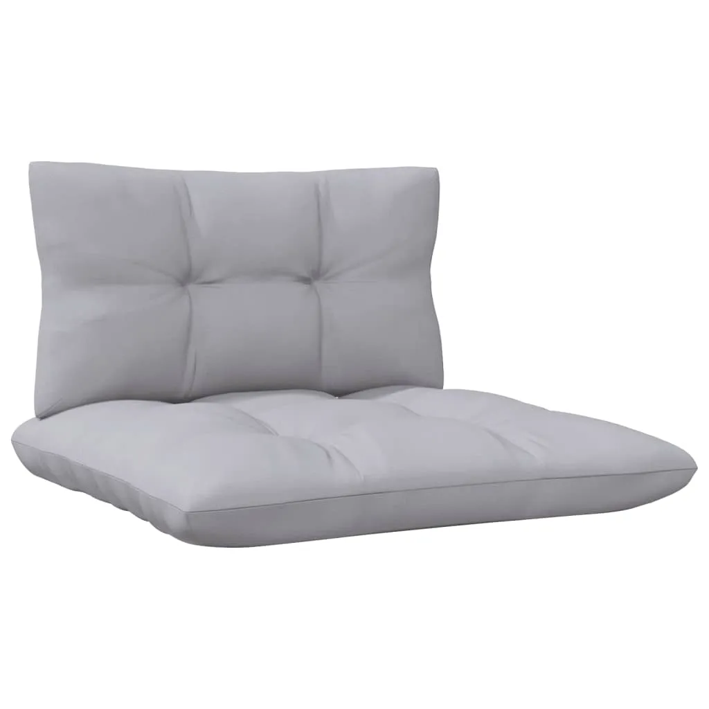 3 Piece Patio Lounge Set with Gray Cushions Solid Pinewood