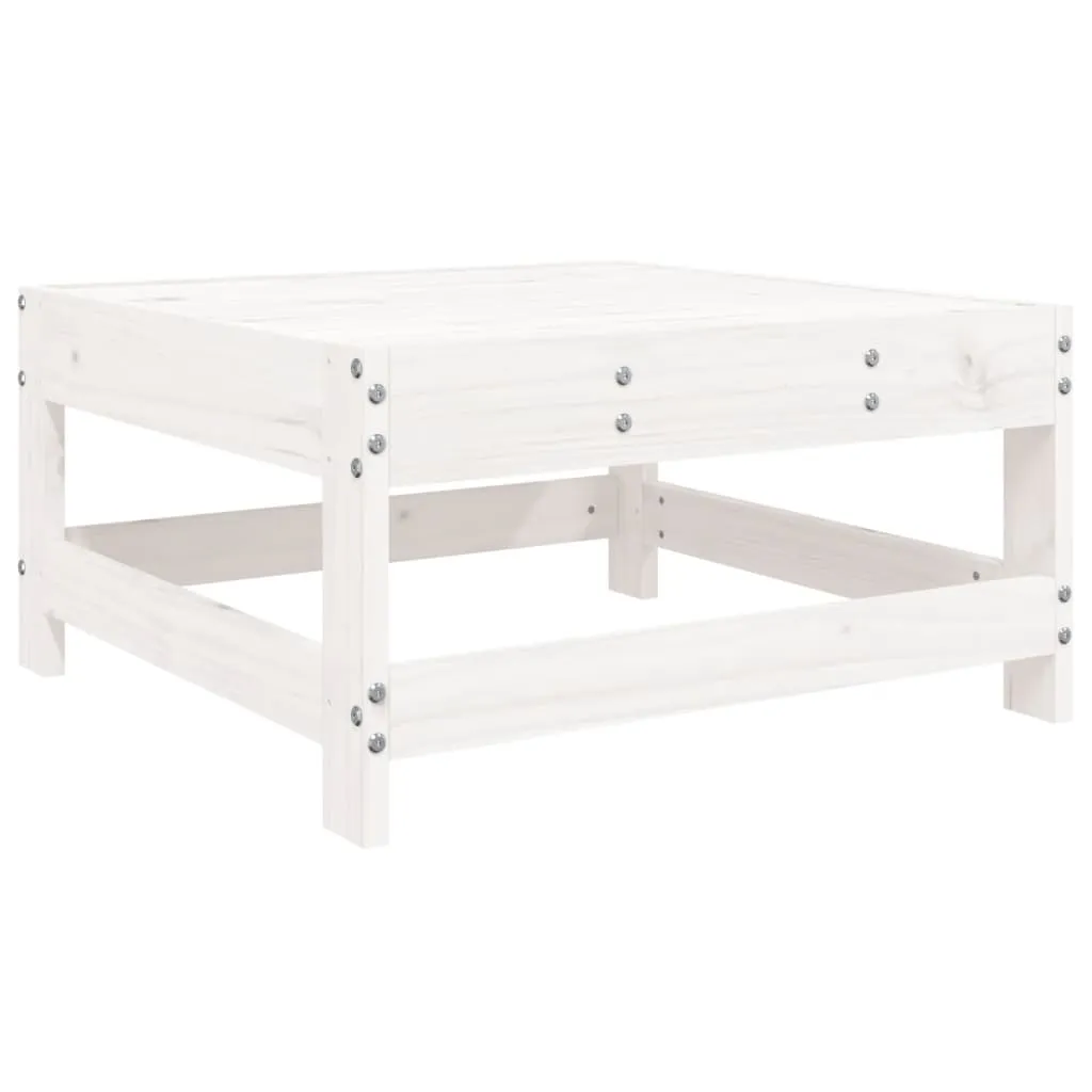 4 Piece Patio Lounge Set White Solid Wood Pine