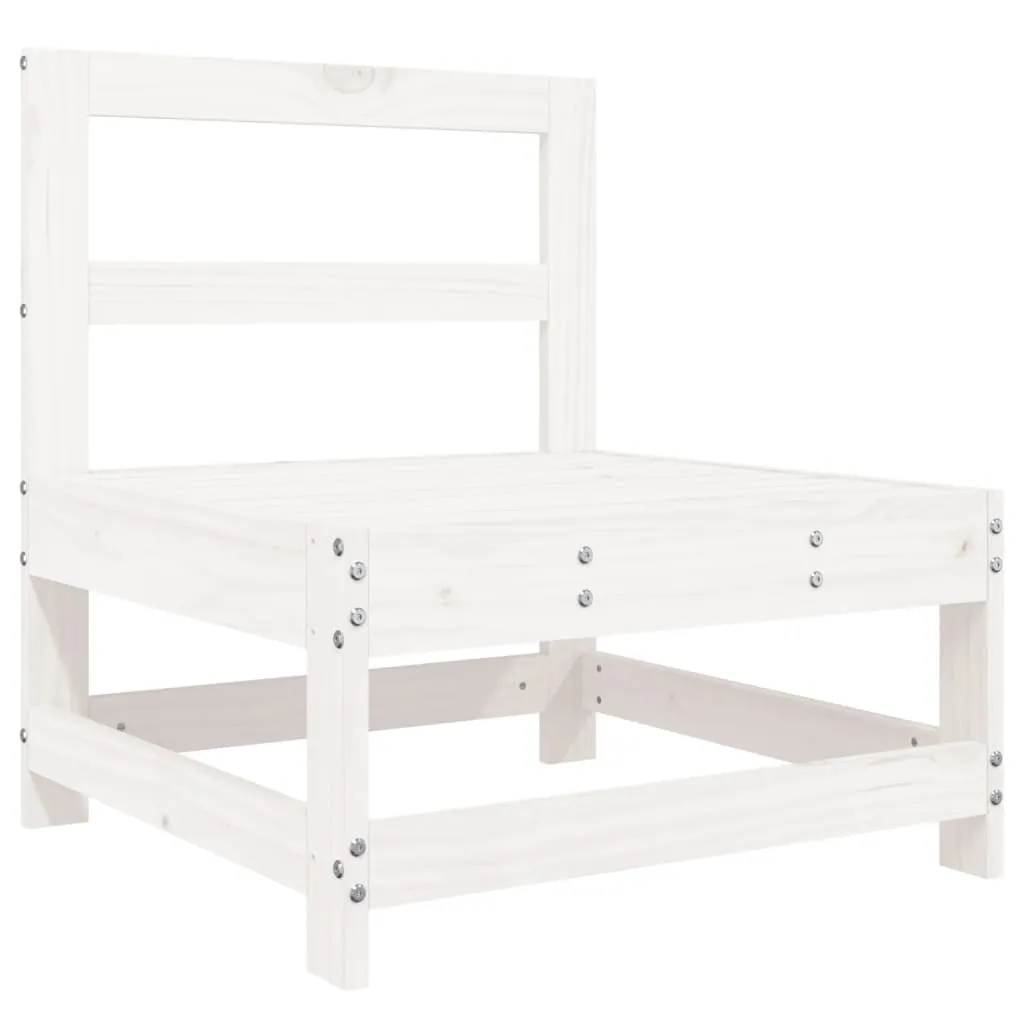 4 Piece Patio Lounge Set White Solid Wood Pine