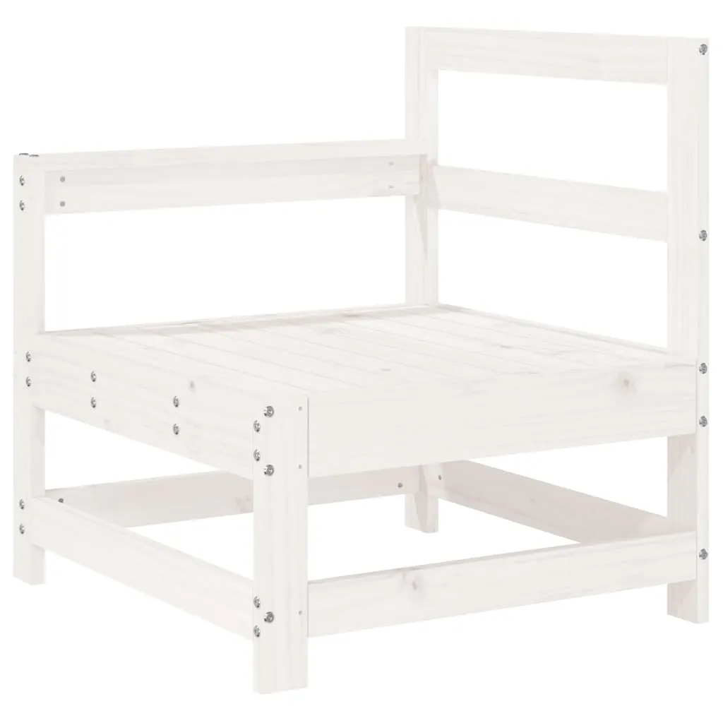 4 Piece Patio Lounge Set White Solid Wood Pine