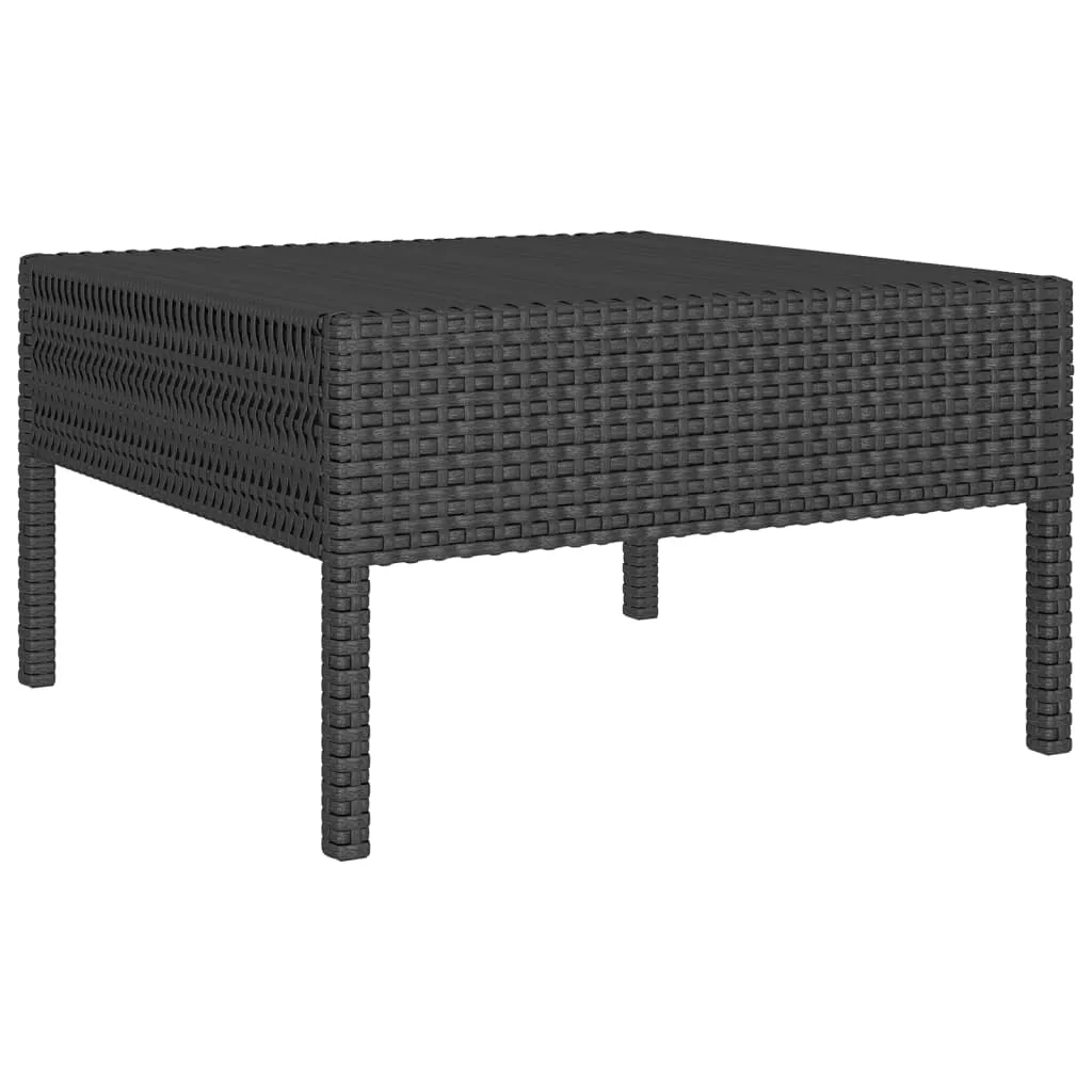 5 Piece Patio Lounge Set With Cushions Poly Rattan Black