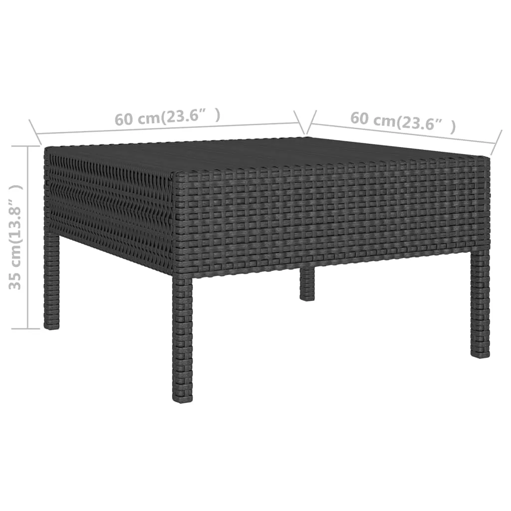 5 Piece Patio Lounge Set With Cushions Poly Rattan Black