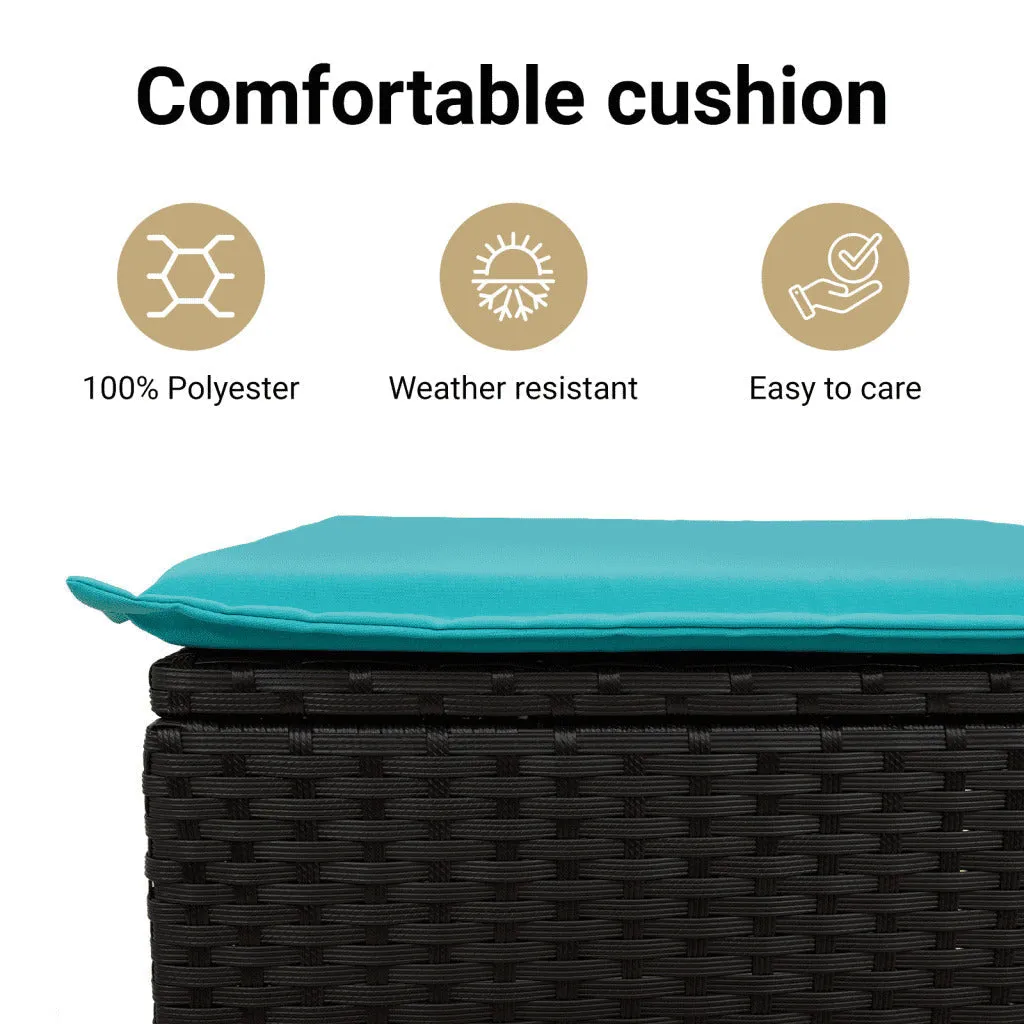 6 Piece Patio Sofa Set with Cushions Black Poly Rattan