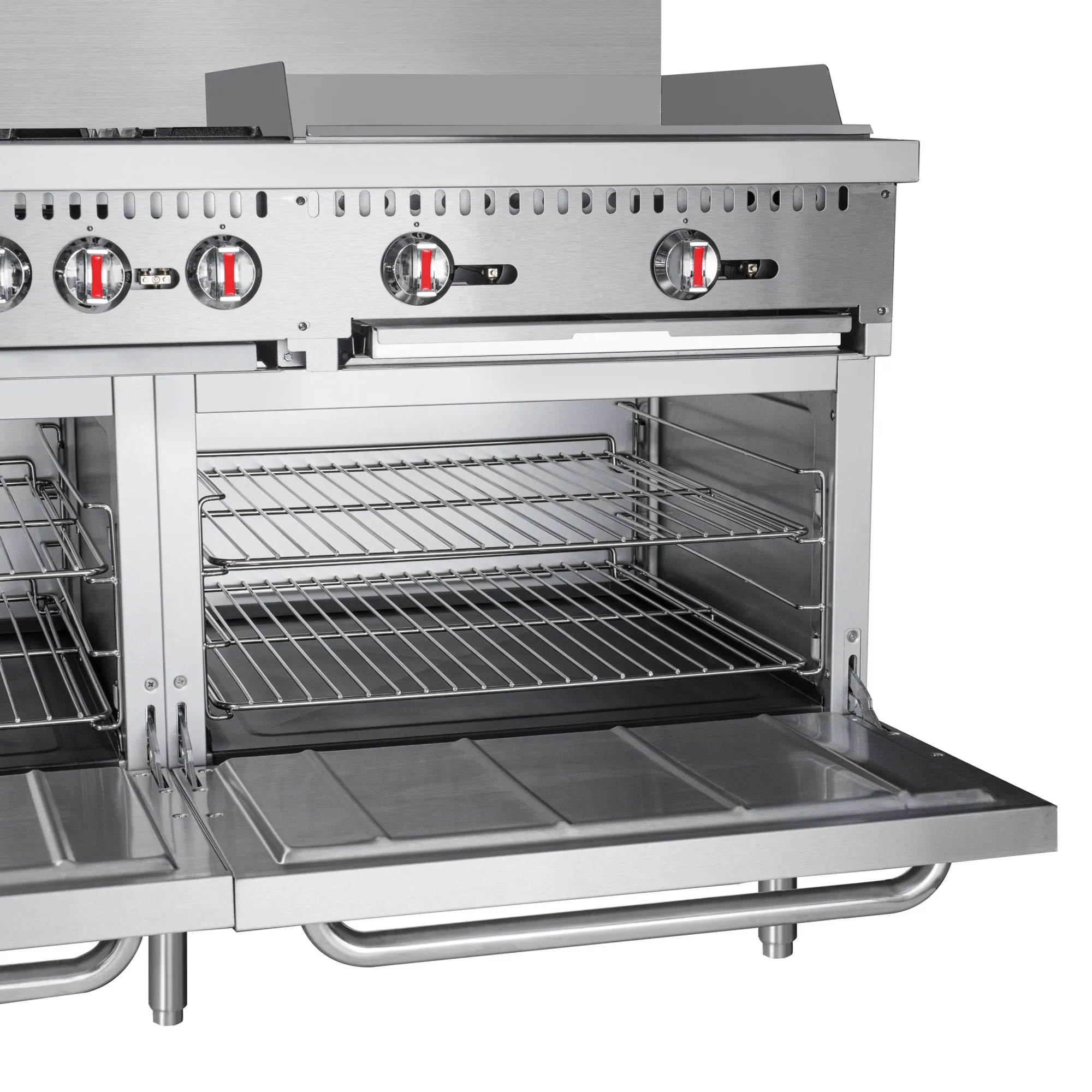 60 in. 6 Burner Commercial LP Range with 24 in. Griddle in Stainless-Steel (KM-CRG60-LP)