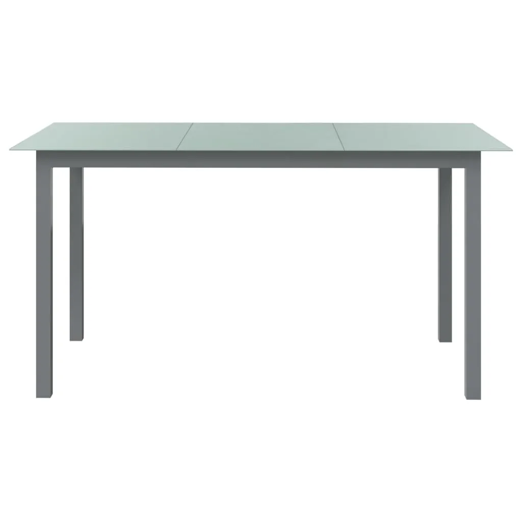7 Piece Garden Dining Set Aluminium Silver and Black