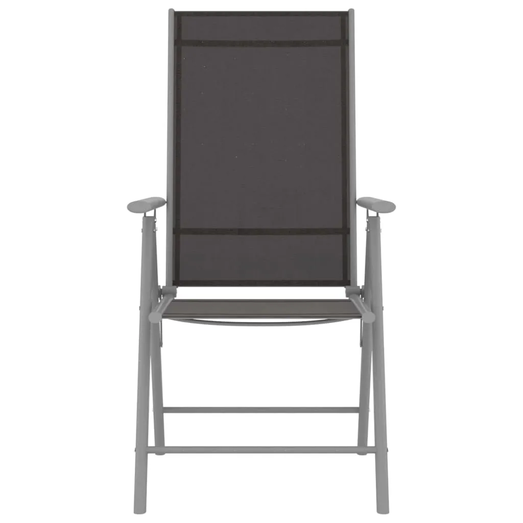 7 Piece Garden Dining Set Aluminium Silver and Black
