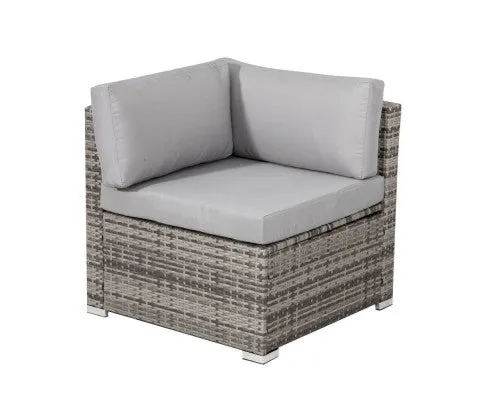 8PC Outdoor Dining Set Wicker Table & Chairs-Grey