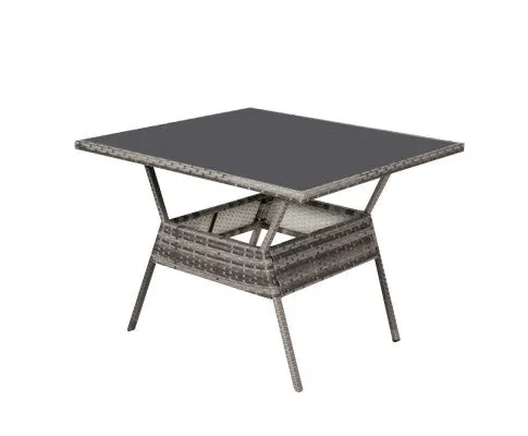 8PC Outdoor Dining Set Wicker Table & Chairs-Grey