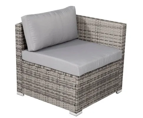 8PC Outdoor Dining Set Wicker Table & Chairs-Grey
