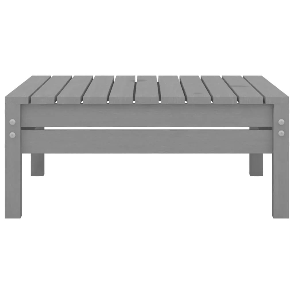 9 Piece Garden Lounge Set Grey Solid Pinewood