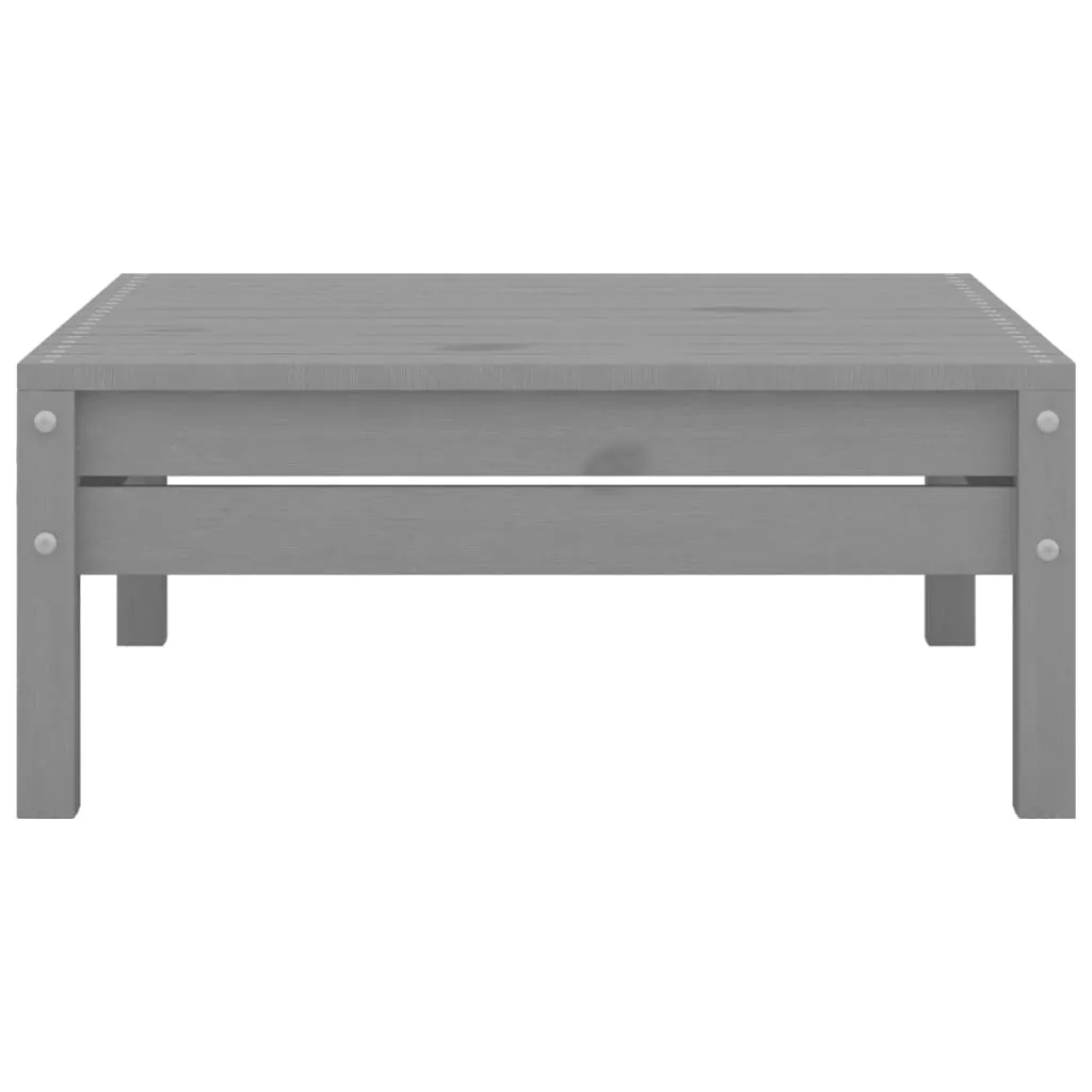 9 Piece Garden Lounge Set Grey Solid Pinewood