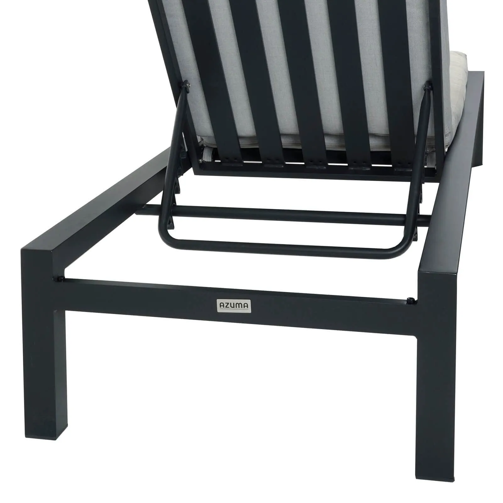 Azuma Grey Sun Lounger Set Garden Recliners Table Aluminium