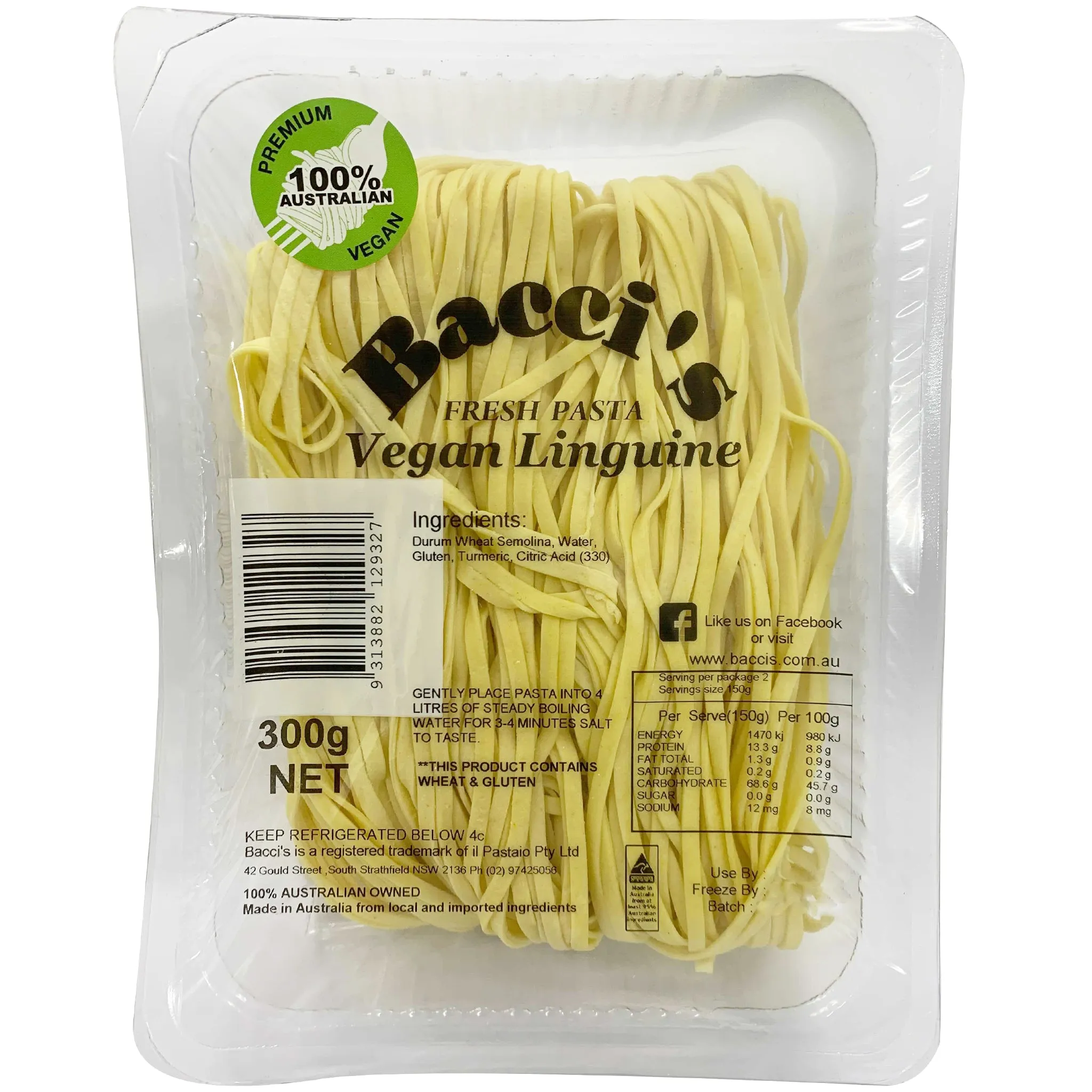 Baccis Fresh Pasta Vegan Linguine 300g