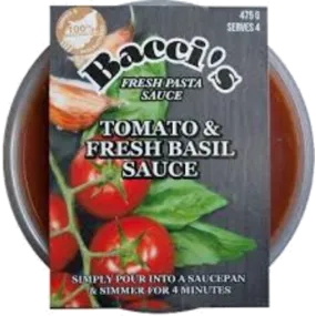 Baccis Pasta Sauce Tomato and Basil 475g