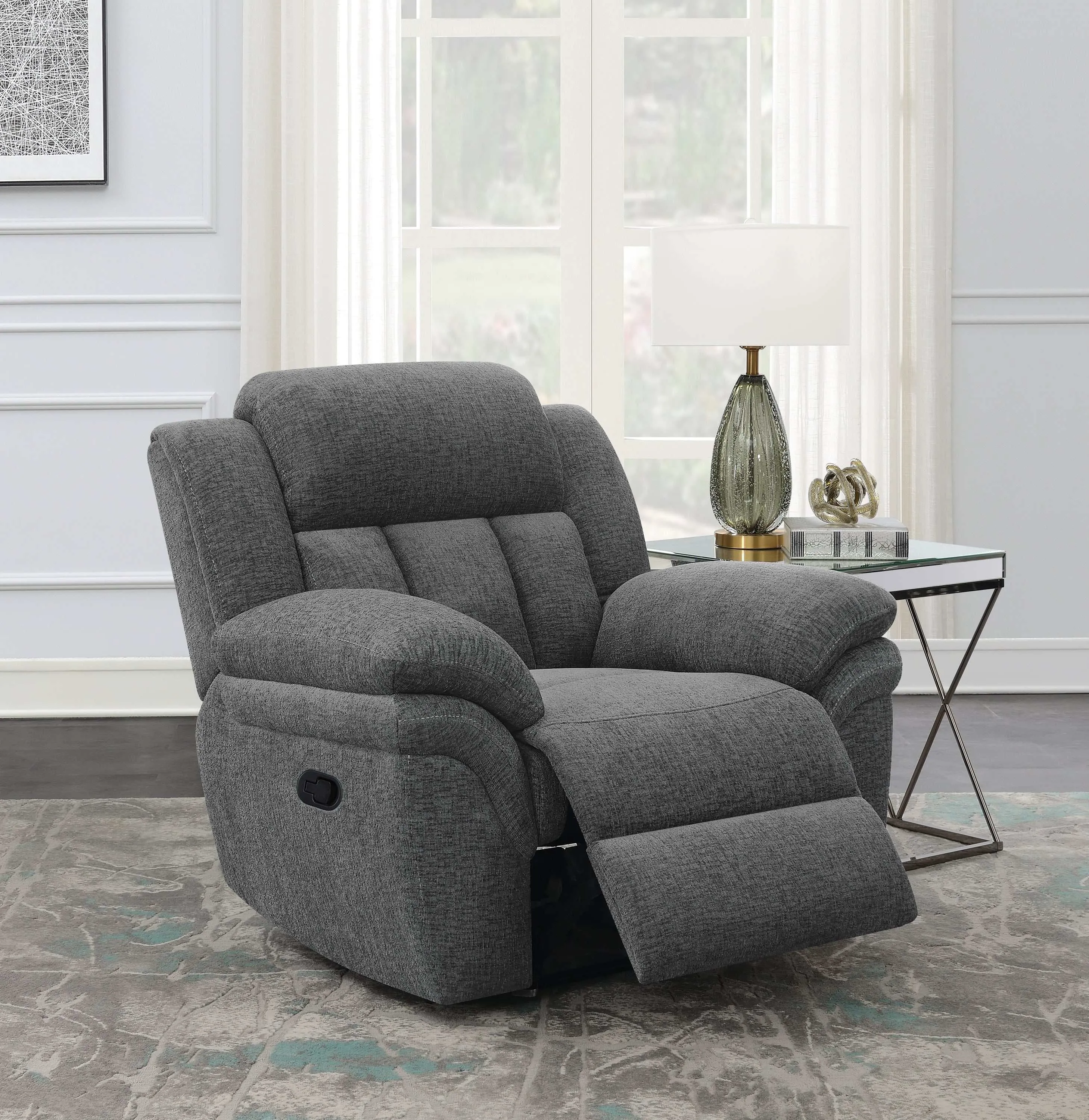 Bahrain Charcoal Glider Recliner