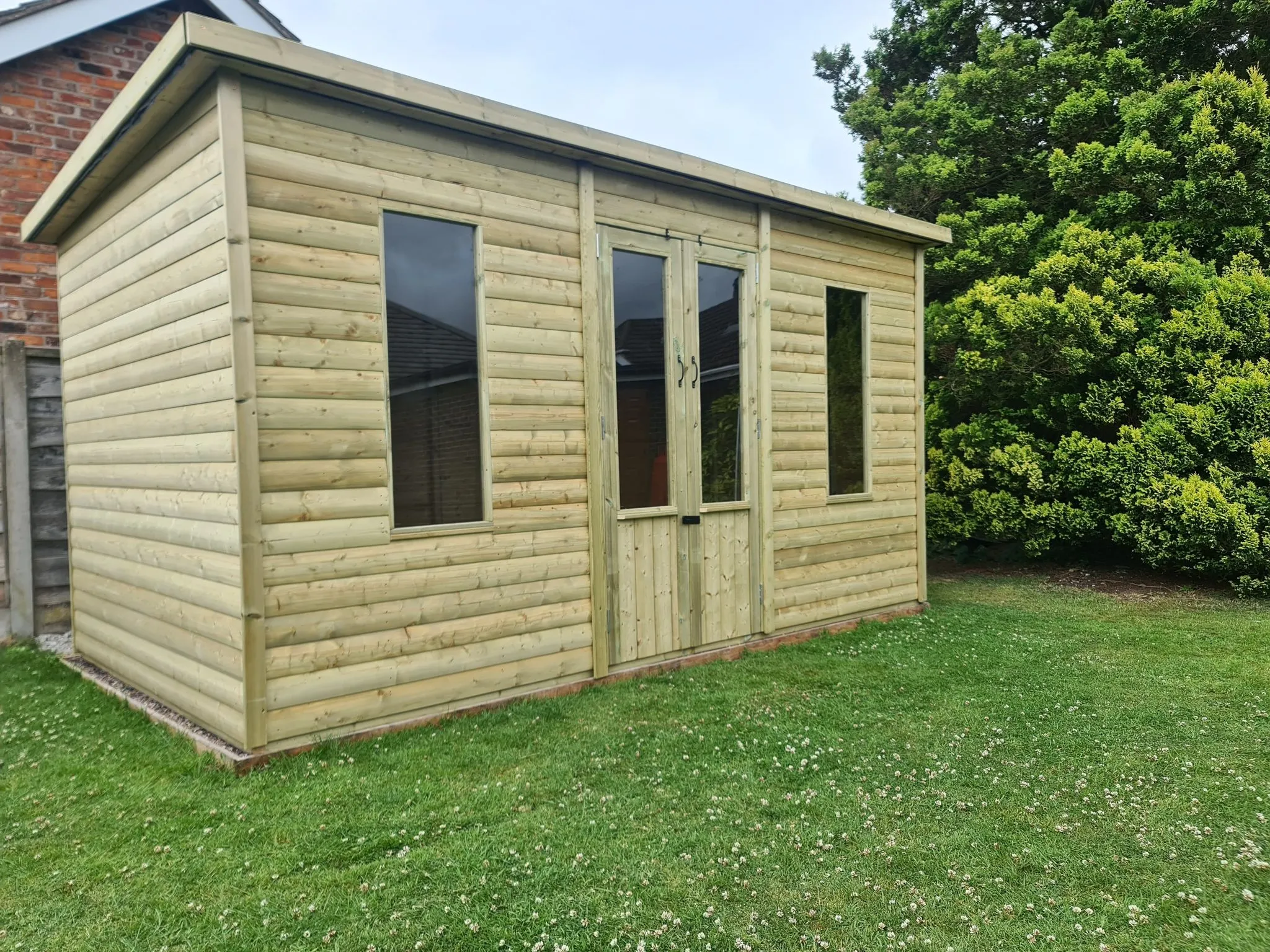 Bakewell Garden Summerhouse 3.6M wide x 3M deep Pent Roof by Churnet Valley - BAKE12X10