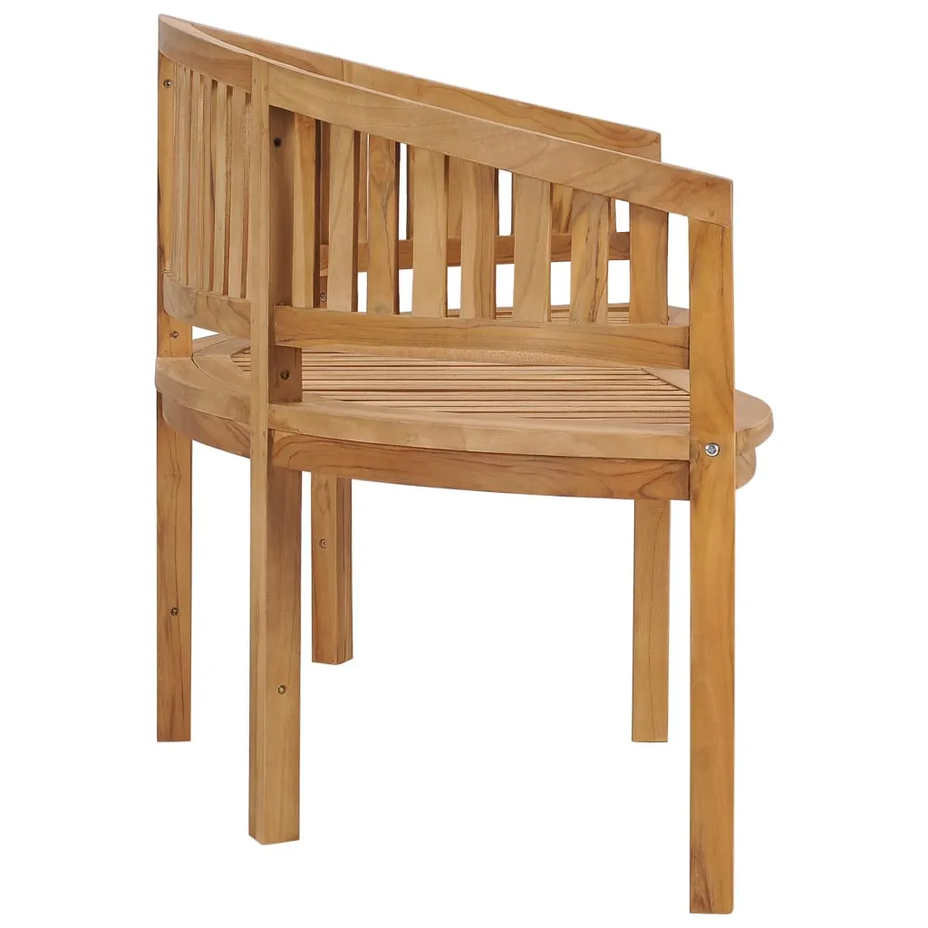 Banana Bench Outdoor Patio Banana Bench with Armrest Solid Wood Teak