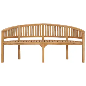Banana Bench Outdoor Patio Banana Bench with Armrest Solid Wood Teak