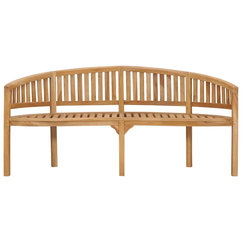 Banana Bench Outdoor Patio Banana Bench with Armrest Solid Wood Teak