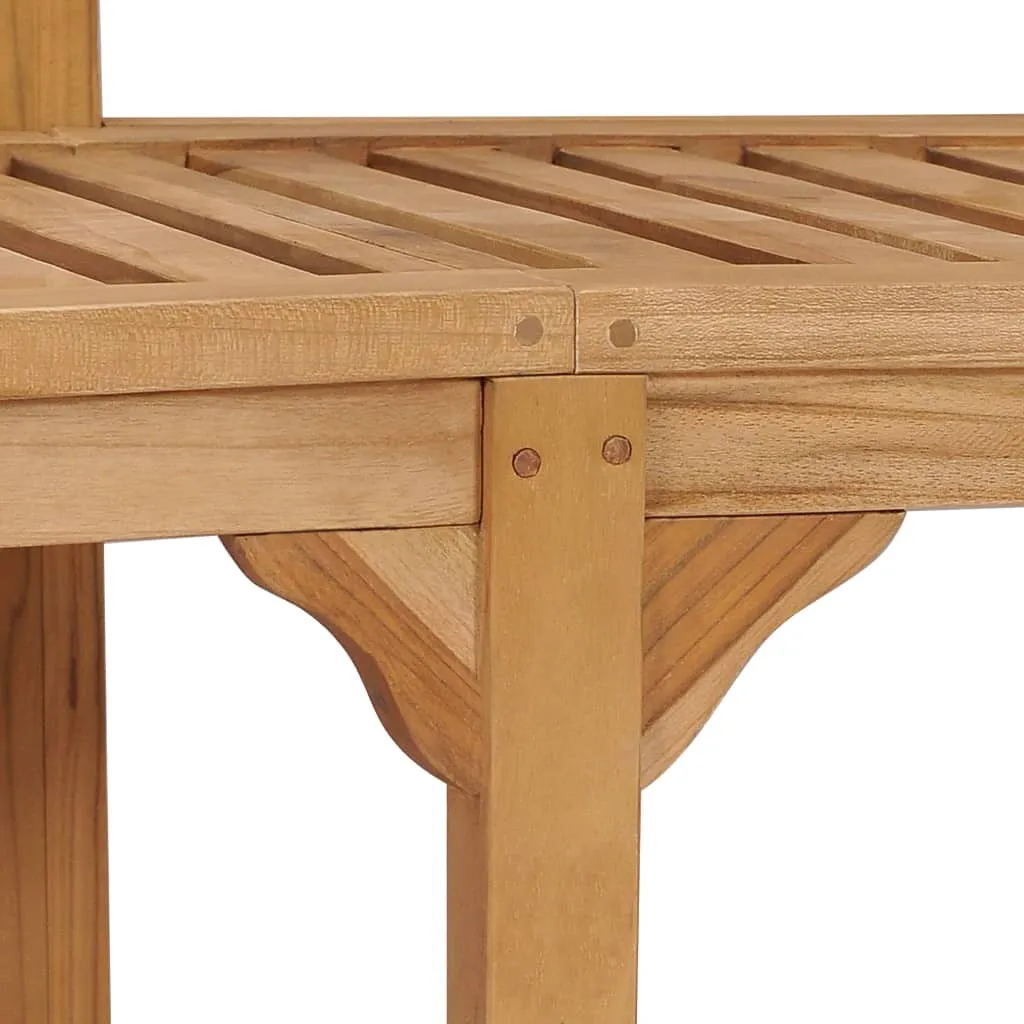 Banana Bench Outdoor Patio Banana Bench with Armrest Solid Wood Teak