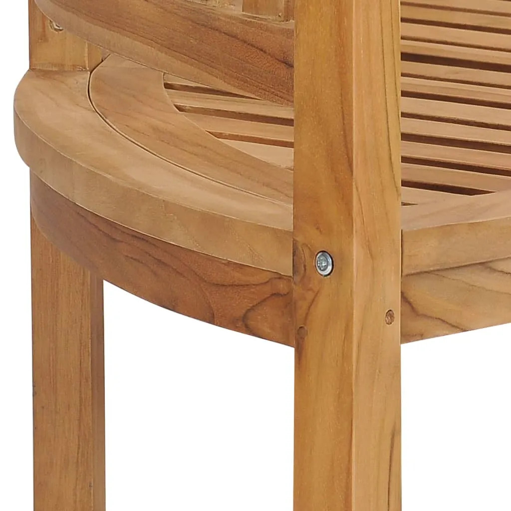 Banana Bench Outdoor Patio Banana Bench with Armrest Solid Wood Teak