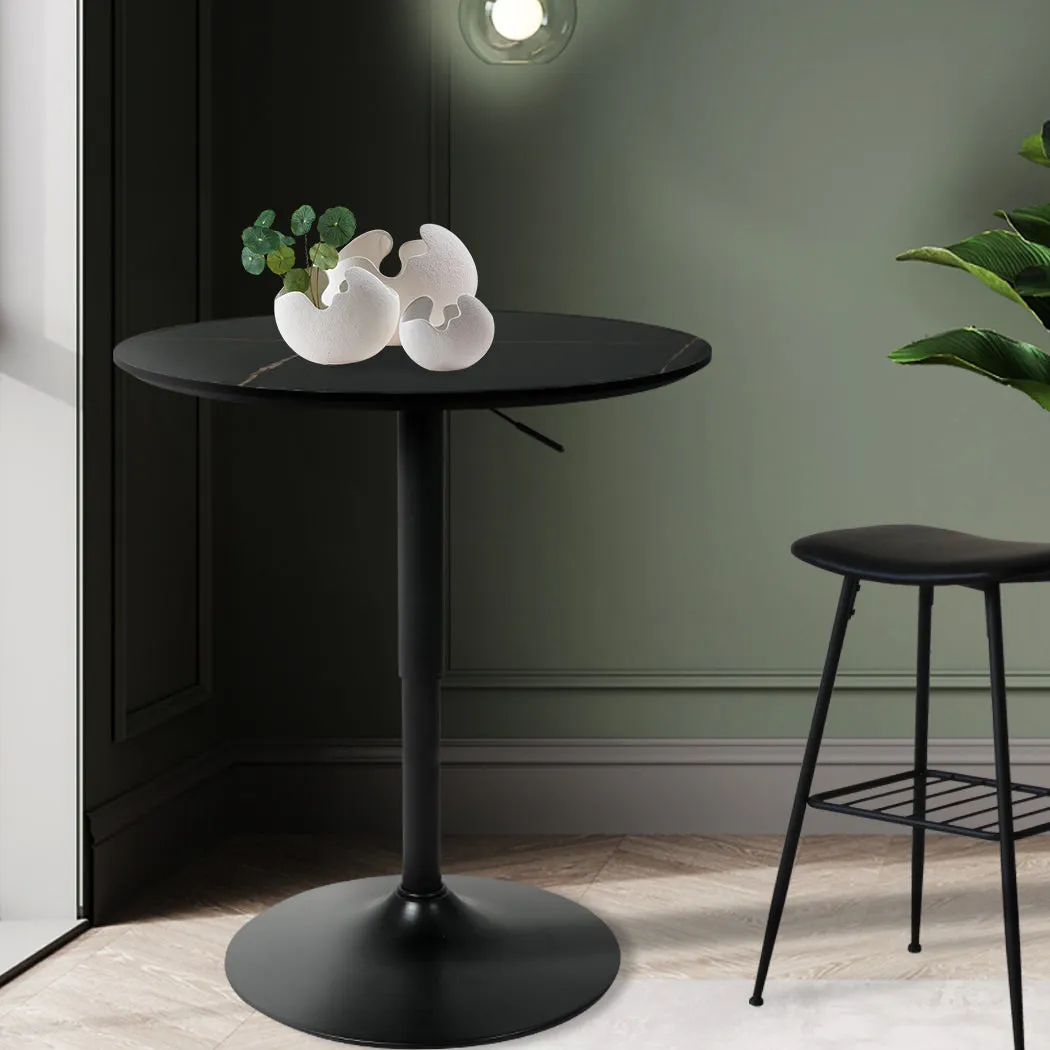 Bar Table Swivel Gas Lift Counter Dining Furniture Cafe Outdoor Black