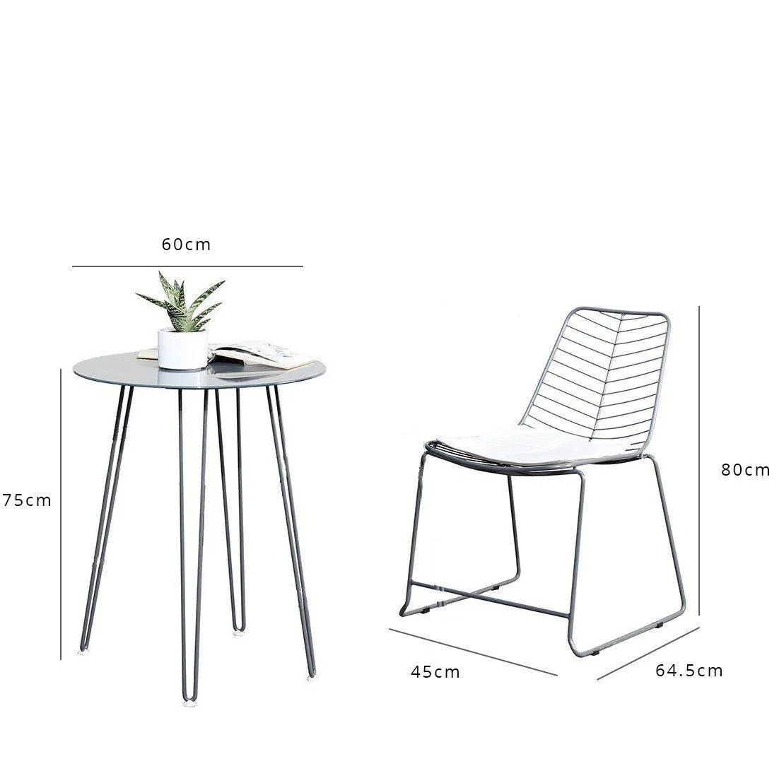 Bistro Set - Esme - Grey Wire