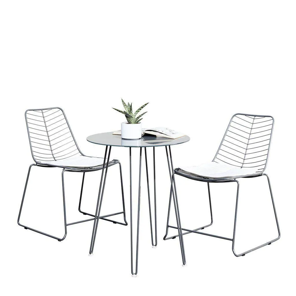 Bistro Set - Esme - Grey Wire