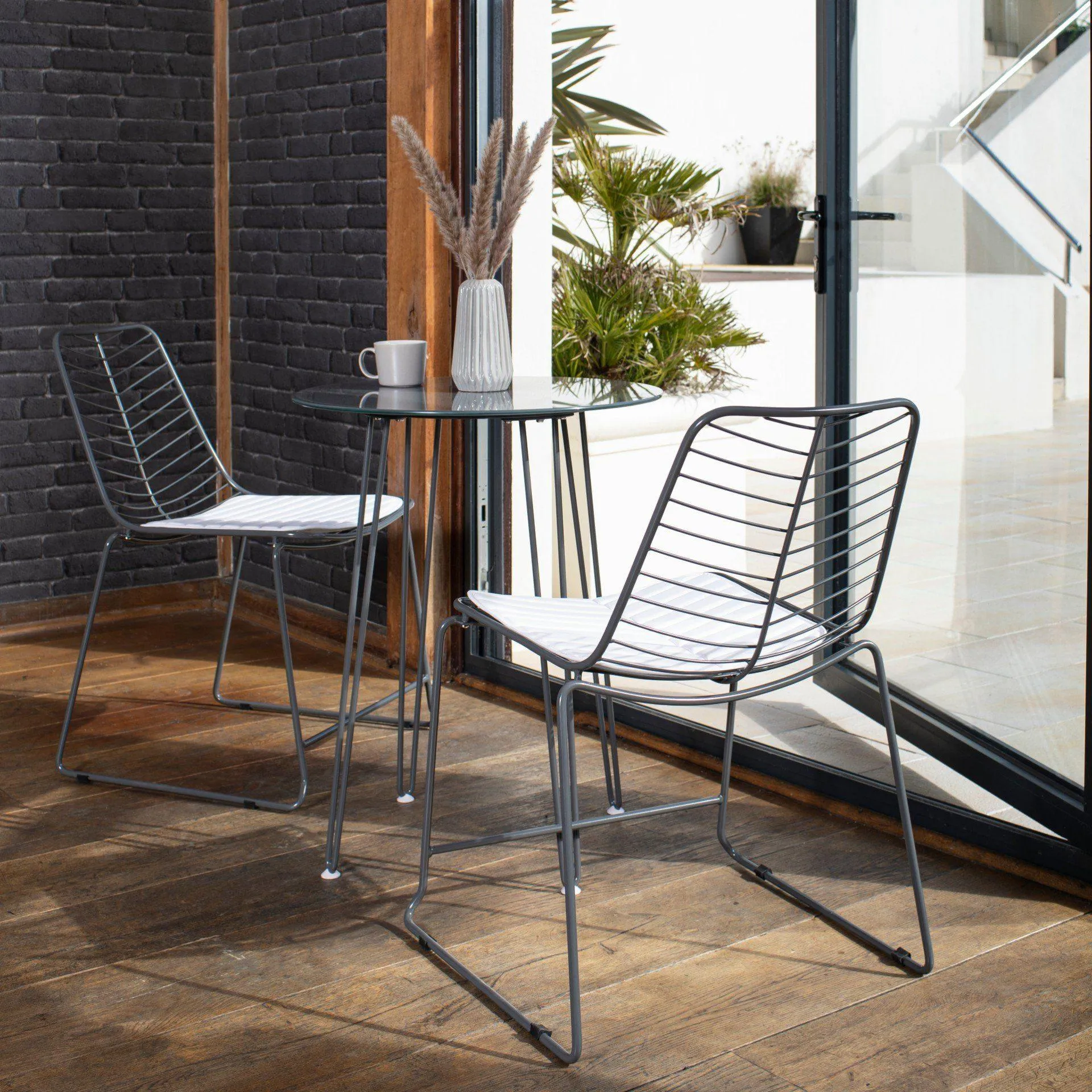 Bistro Set - Esme - Grey Wire