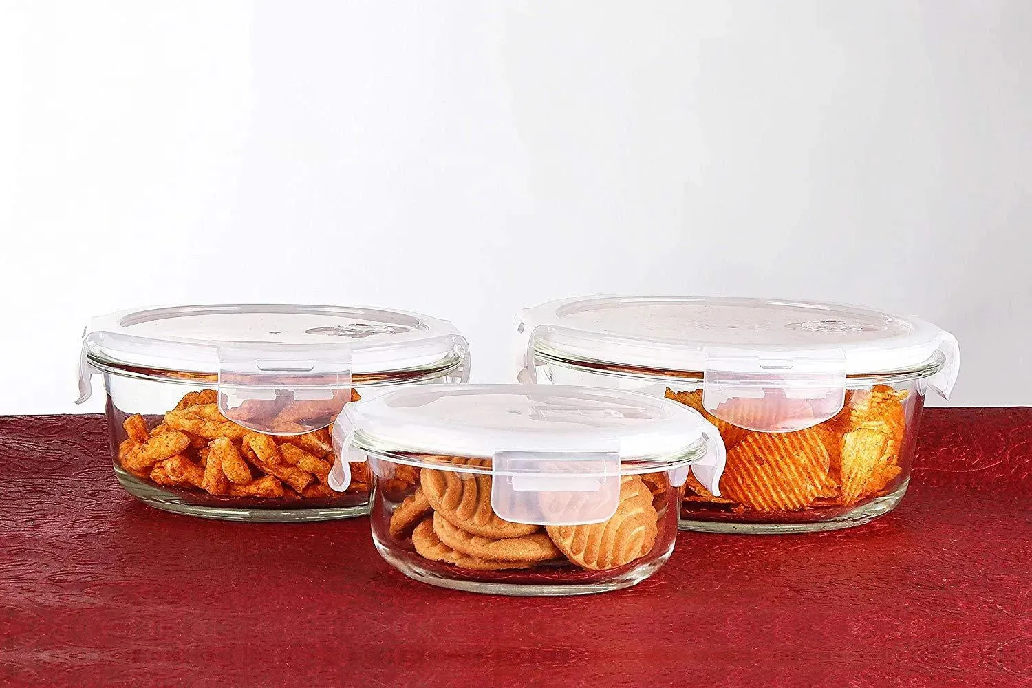 Borosilicate Glass Round Food Storage Container with Lid | 380 ml | Single