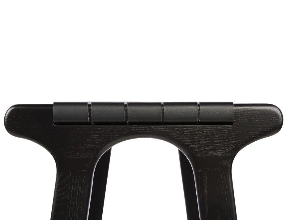 Brooklyn Backless Stool - Woven Black Seat / Black Frame
