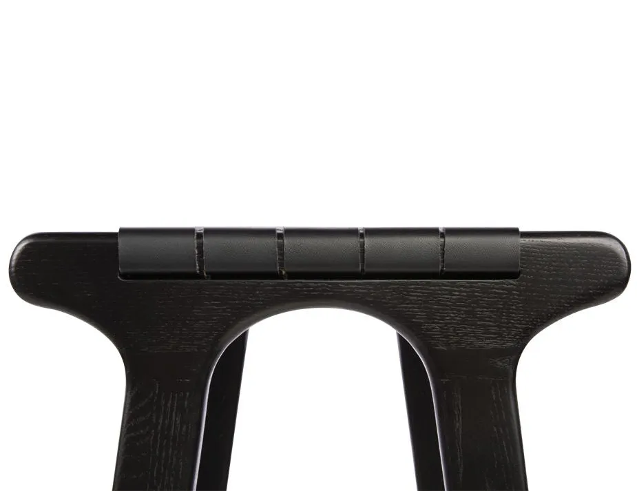 Brooklyn Backless Stool - Woven Black Seat / Black Frame