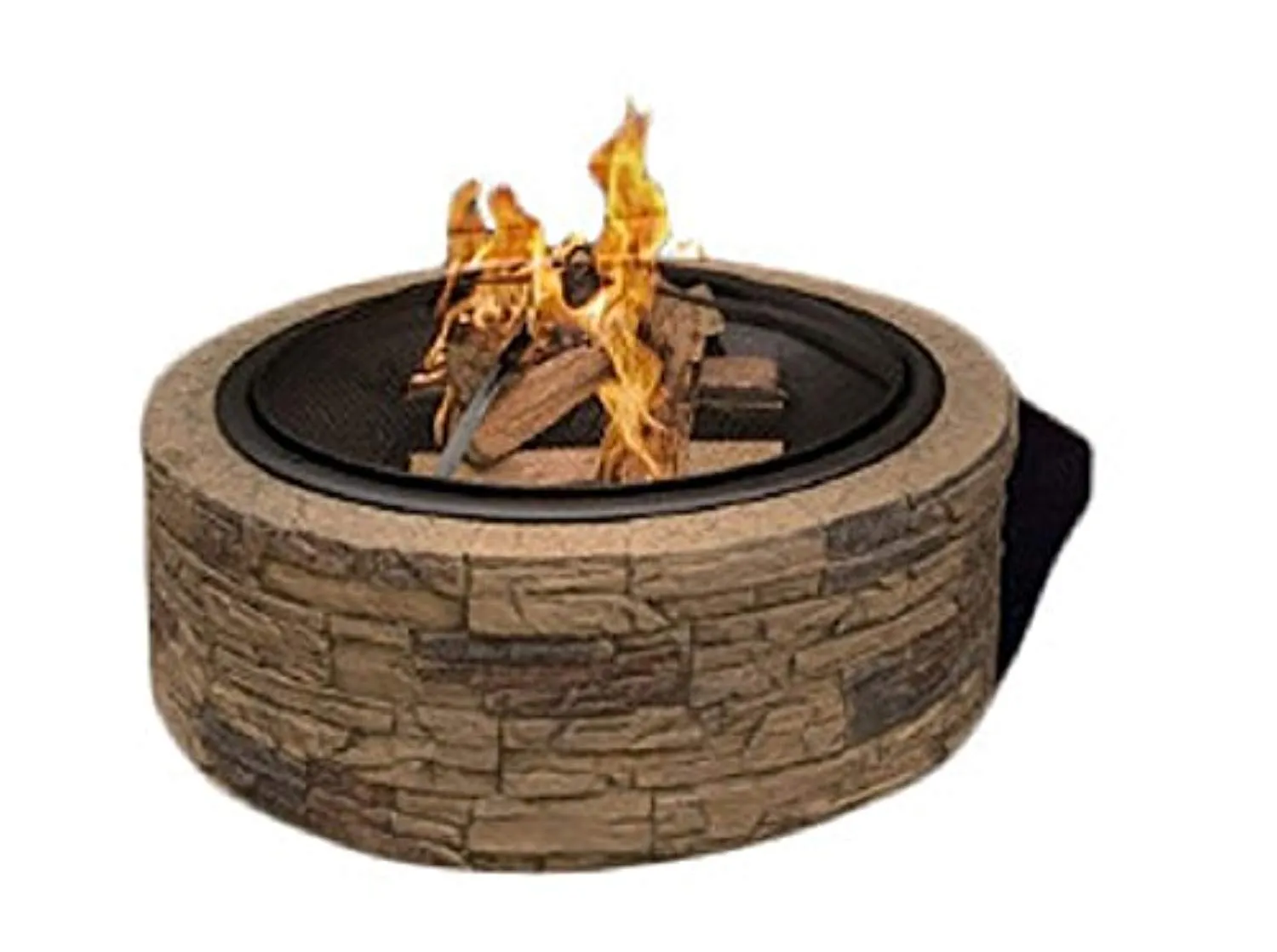 Cast Stone Wood Burning Fire Pit 35" Diameter Steel Base