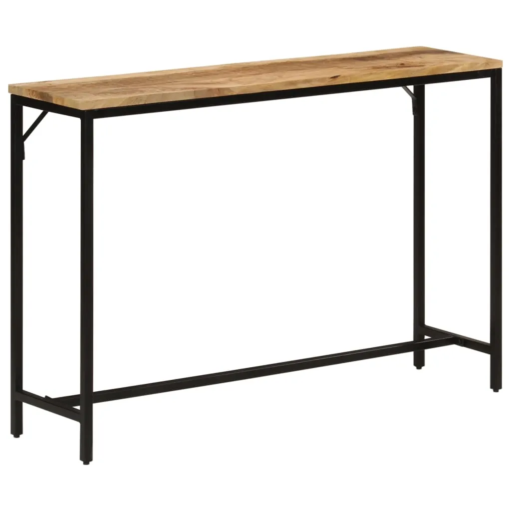 Console Table 110x30x75 cm Solid Rough Mango Wood and Iron