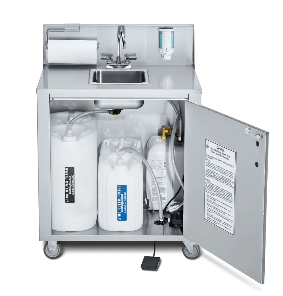 Crown Verity CV-PHS-1 Portable Touchless Sink w/ Hot Water | Denson CFE
