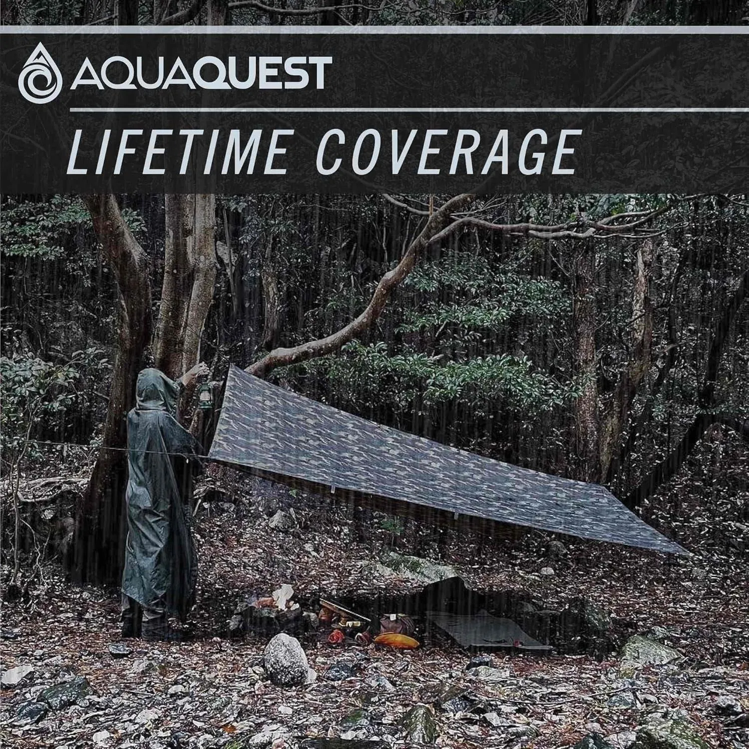Defender Camping Tarp - Heavy Duty Tent Shelter or Rain Fly - Waterproof Camping Essentials for Hiking, Bushcraft & Hammock