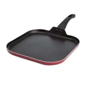 Easy Clean Non-Stick Griddle Pan, 10 Inch, Red - Ecolution