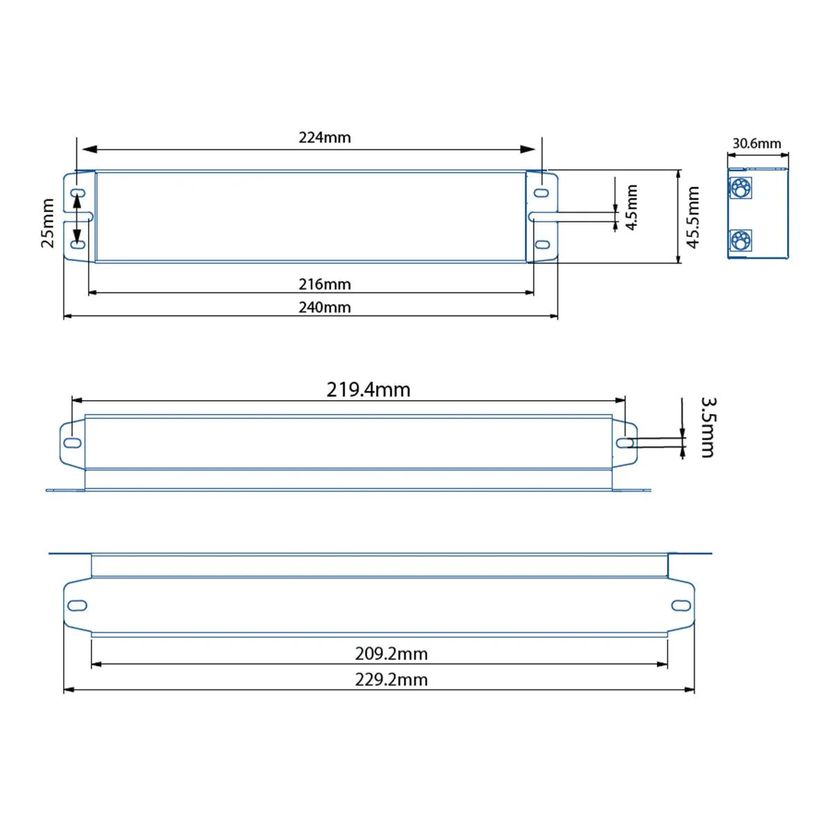 Emergency LED Driver, 8 Watts, 25-56V DC Output, 100-277VAC